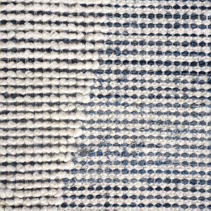 BANKSIA RUG - IVORY/BLUE - HAND WOVEN - COTTON DENIM/WOOL