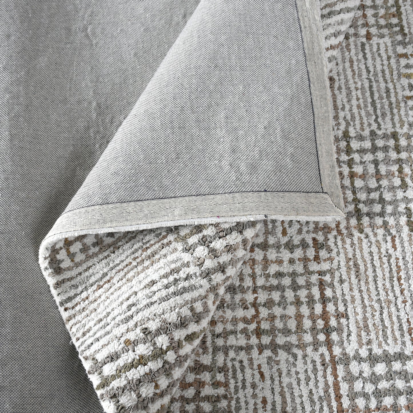 BARNW RUG - IVORY/BEIGE - DENIM/COTTON - HAND TUFTED