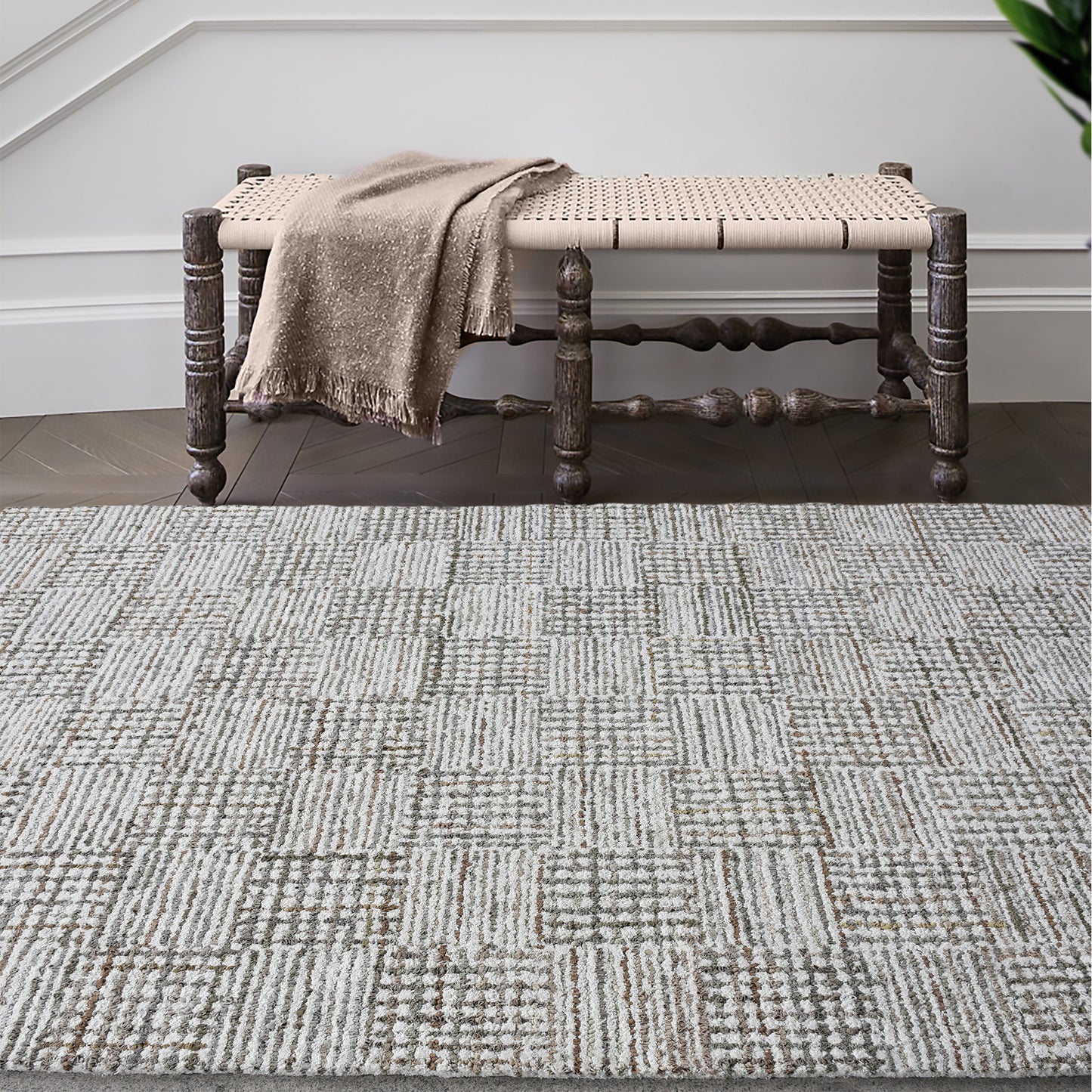 BARNW RUG - IVORY/BEIGE - DENIM/COTTON - HAND TUFTED