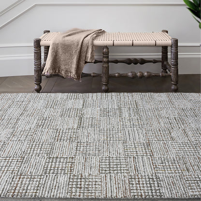 BARNW RUG - IVORY/BEIGE - DENIM/COTTON - HAND TUFTED