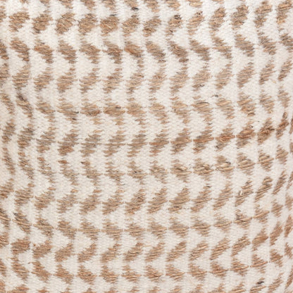 Basento Cushion, 45x45 cm, Natural, Natural White, Jute, Wool, Hand Woven, Pitloom, Flat Weave