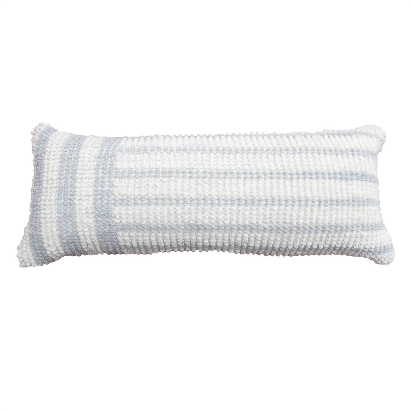 Beatrice Lumber Cushion, 36x91 cm, Natural White, Lt. Blue, NZ Wool, PET, Hand Woven, Pitloom, All Loop
