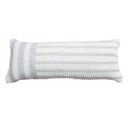 Beatrice Lumber Cushion, 36x91 cm, Natural White, Lt. Blue, NZ Wool, PET, Hand Woven, Pitloom, All Loop