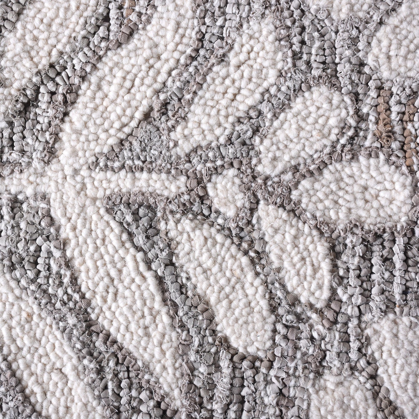 BESAR-II RUG - BEIGE/WHITE - HAND TUFTED - COTTON DENIM/WOOL