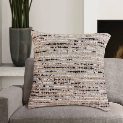 Bolsover Cushion, 56x56 cm, Natural, Brown, Jute, Wool, Punja Kelim, Punja, Flat Weave
