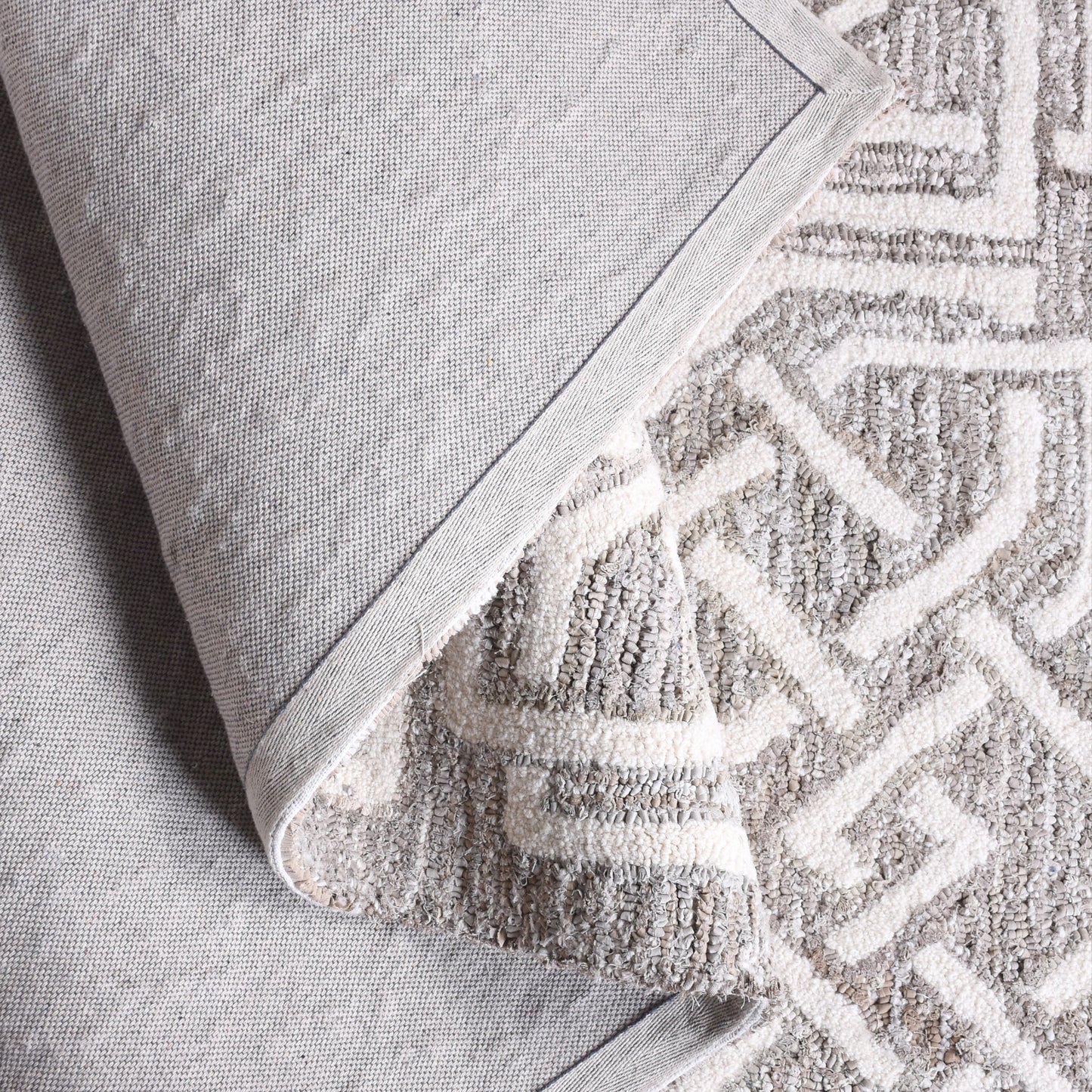 BOTNER-II RUG - BEIGE/IVORY - HAND TUFTED - WOOL + DENIM