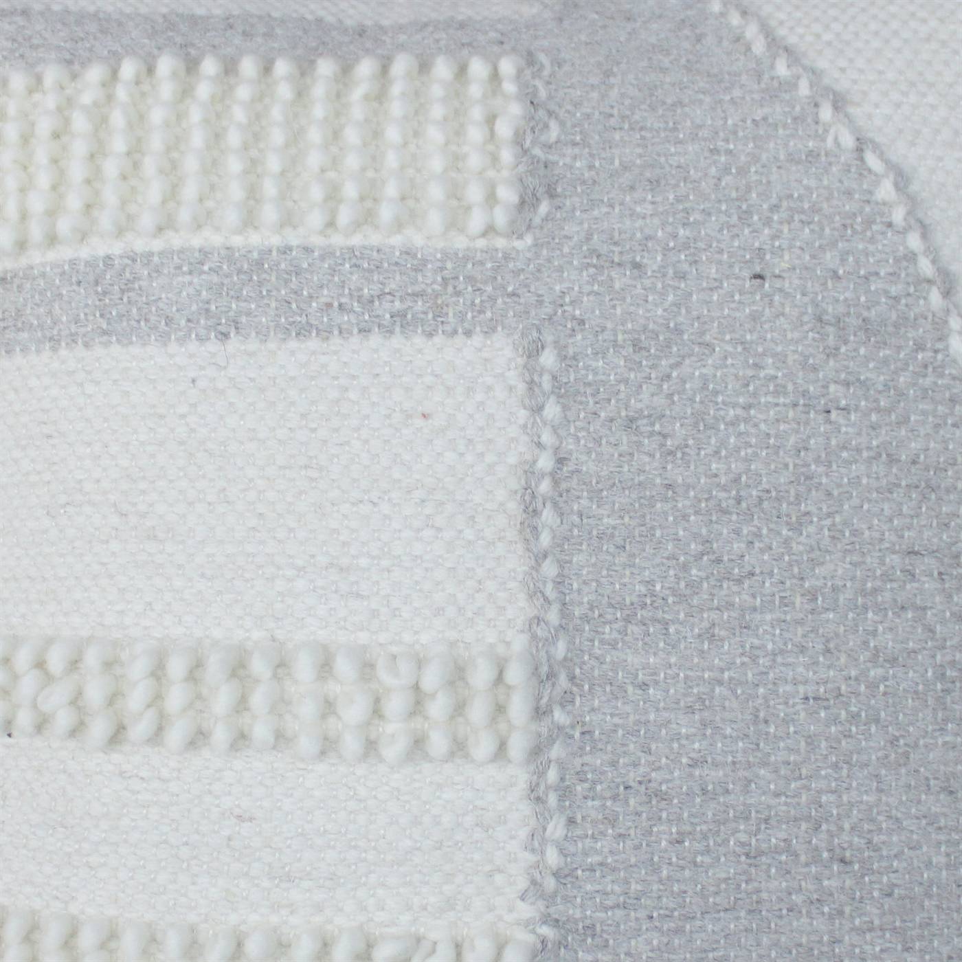 Buchan Cushion, 56x56 cm, Natural White, Grey, Wool, Hand Woven, Pitloom, All Loop