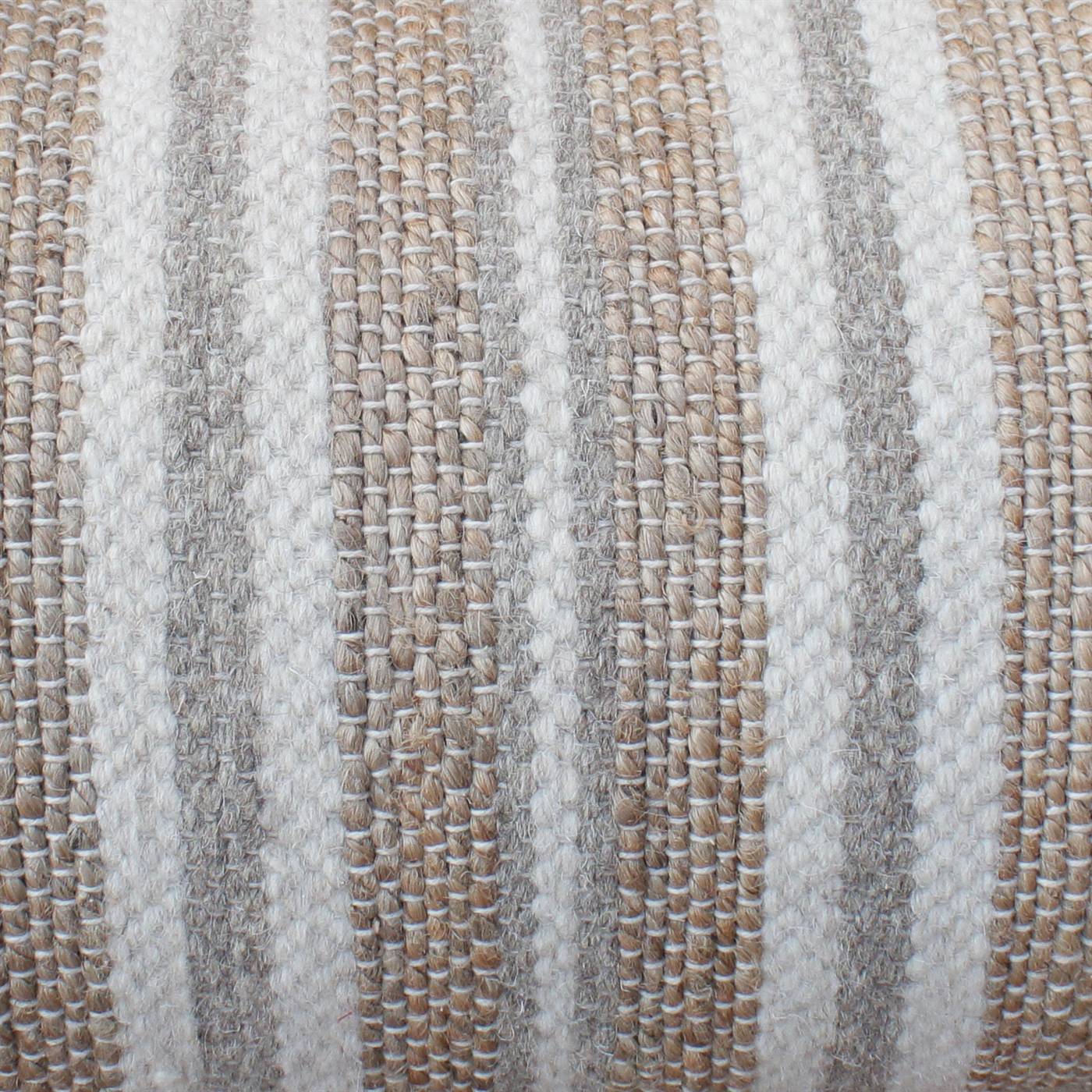 Burdick Lumber Cushion, 36x91 cm, Natural, Natural White, Grey, Jute, Wool, Hand Woven, Pitloom, Flat Weave