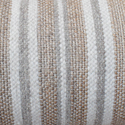 Burdick Lumber Cushion, 36x91 cm, Natural, Natural White, Grey, Jute, Wool, Hand Woven, Pitloom, Flat Weave