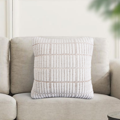 BAKOY CUSHION - IVORY - HAND WOVEN - WOOL