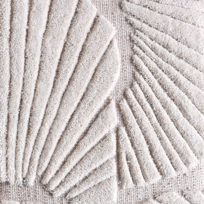 CAETANO WALL ART - IVORY - HAND WOVEN/OVER TUFTED - WOOL & MDF