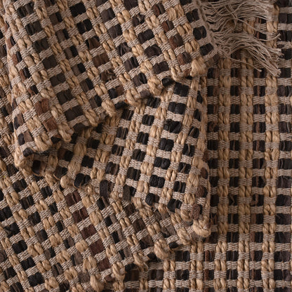 CAHILL RUG - LEATHER/ JUTE