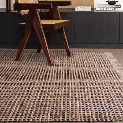 CAHILL RUG - LEATHER/ JUTE