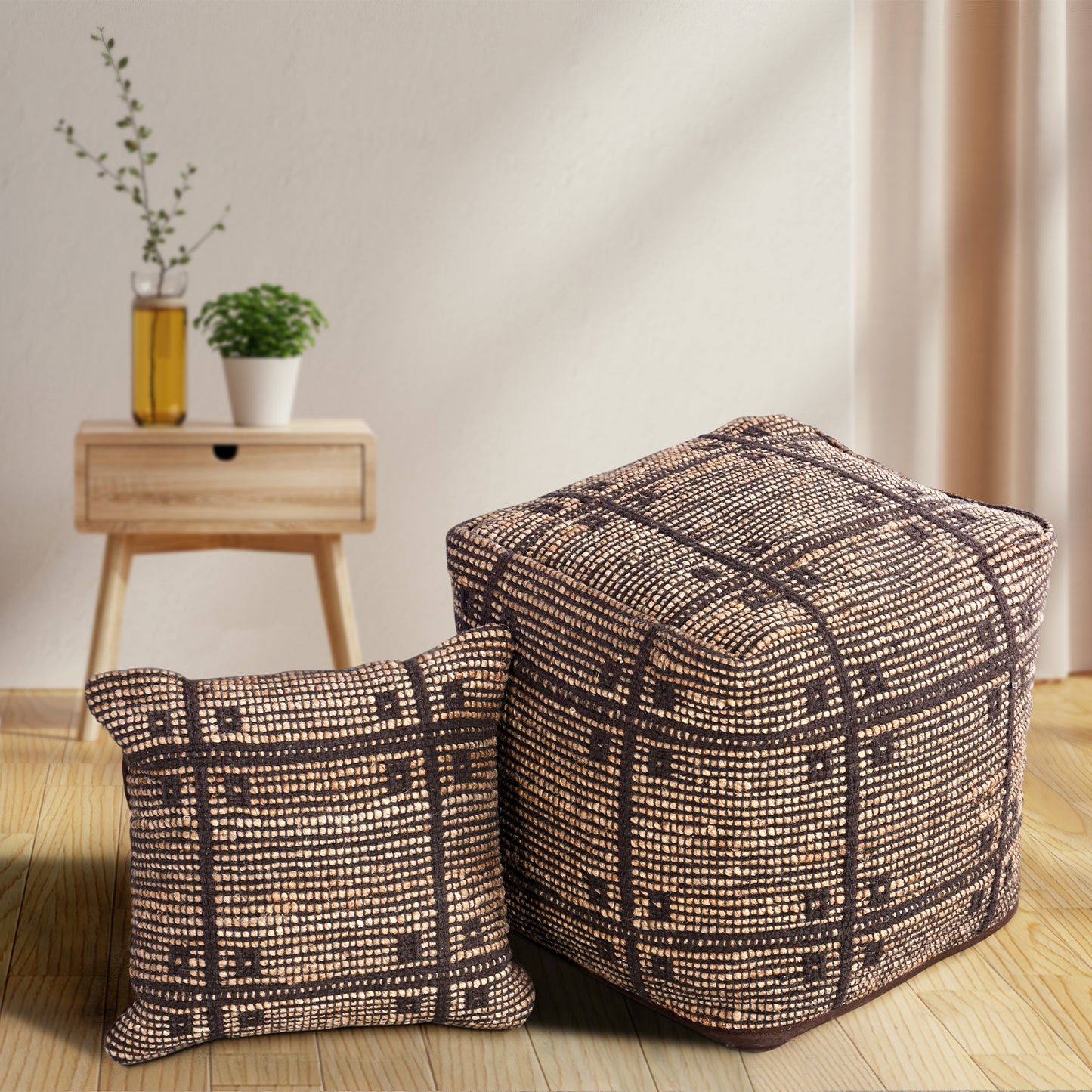 CAMOTES POUF - JUTE/ COTTON