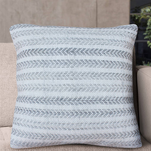 Campina Cushion, 56x56 cm, Grey, PET, Hand Woven, Pitloom, Flat Weave