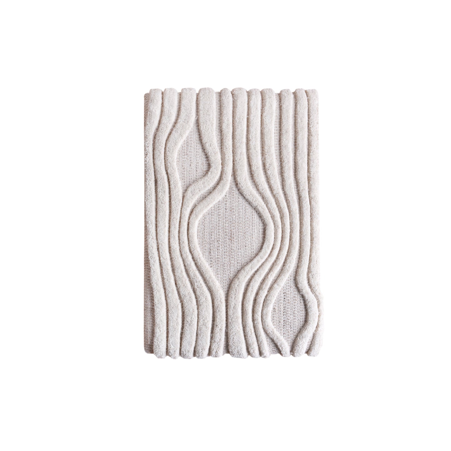 CARAPIC WALL ART - IVORY - HAND WOVEN/OVER TUFTED - WOOL & MDF