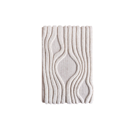 CARAPIC WALL ART - IVORY - HAND WOVEN/OVER TUFTED - WOOL & MDF
