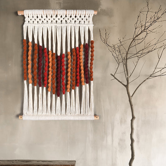 CASTEEL WALL HANGING - IVORY/MULTI - HAND KNITTED - WOOL