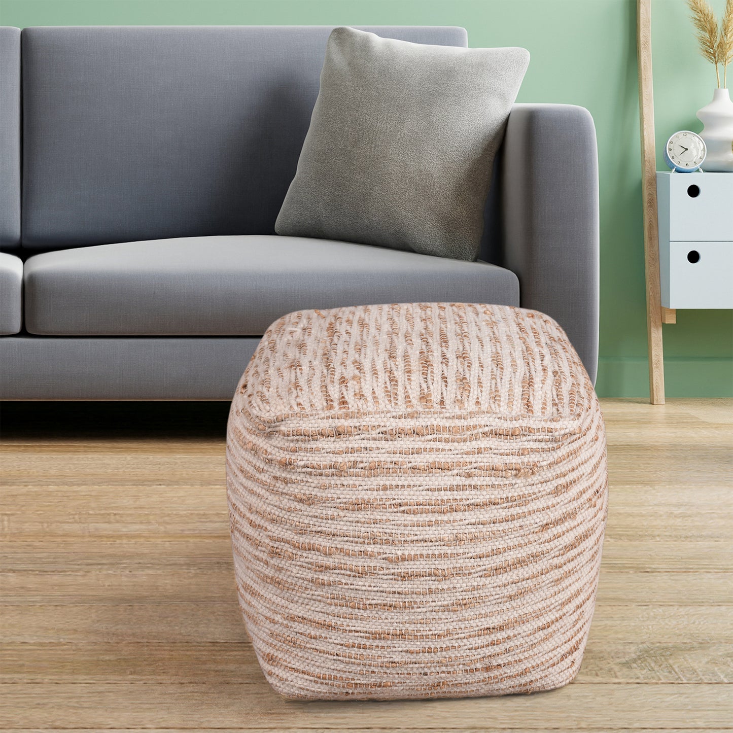 CORTLAND POUF - WOOL/ JUTE