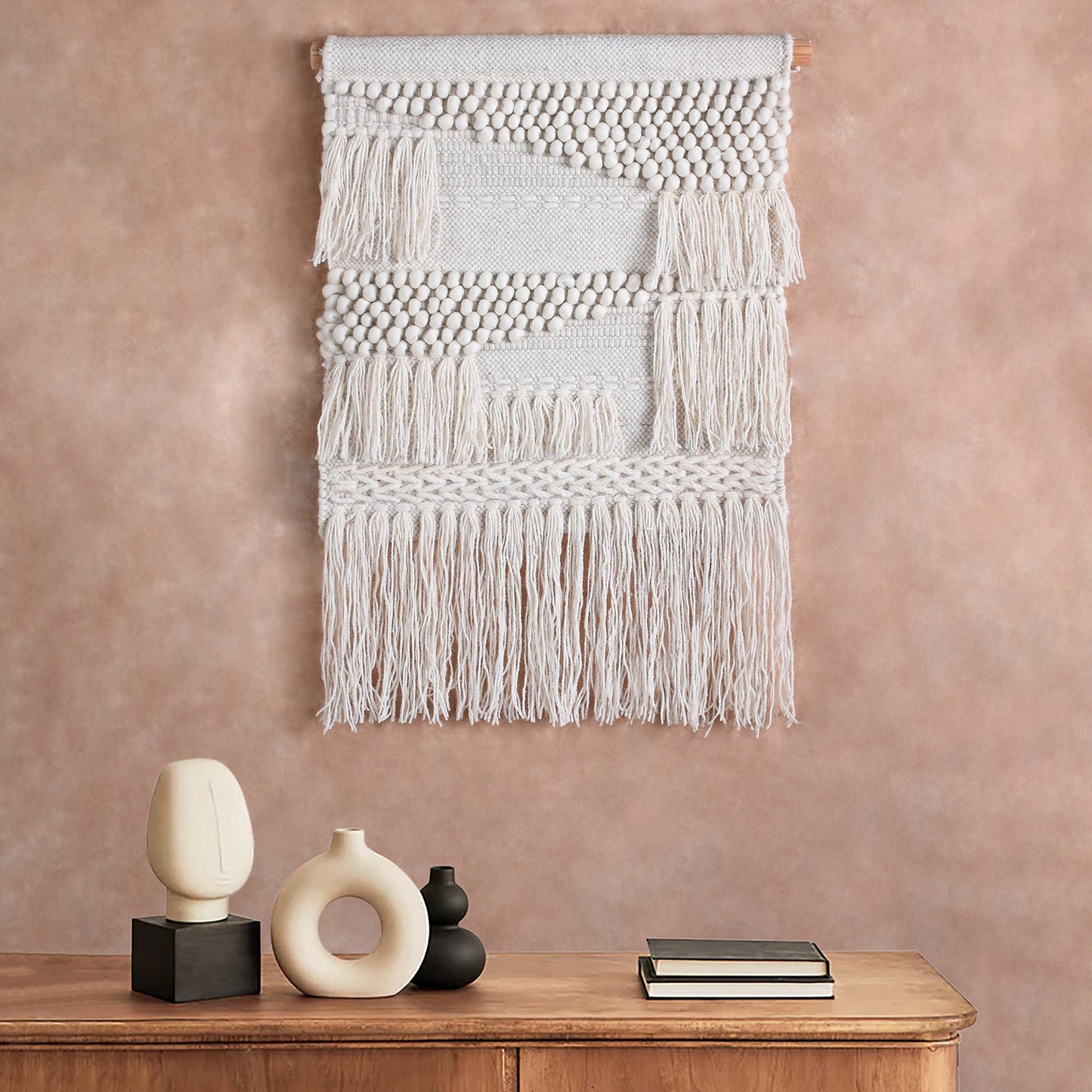COSTESTI WALL HANGING - IVORY - HAND WOVEN - WOOL