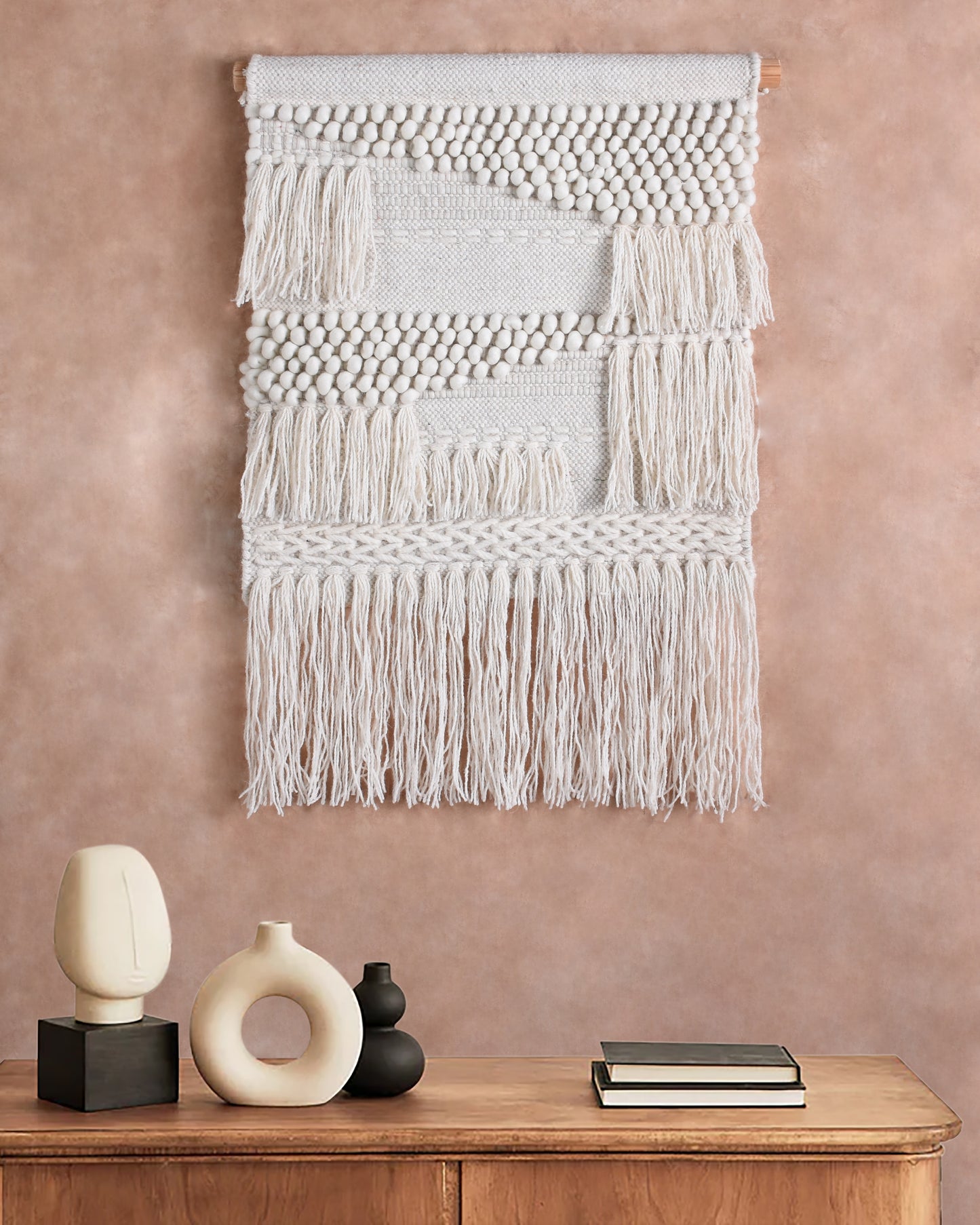 COSTESTI WALL HANGING - IVORY - HAND WOVEN - WOOL