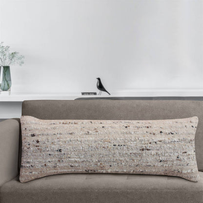 Crane Lumber Cushion, 36x91 cm, Beige, Wool, Punja Kelim, Punja, Flat Weave