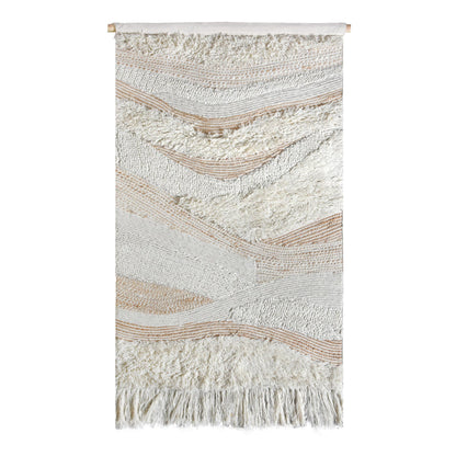 CROSSWALL WALL HANGING - IVORY/NATURAL - HAND MADE - WOOL + JUTE