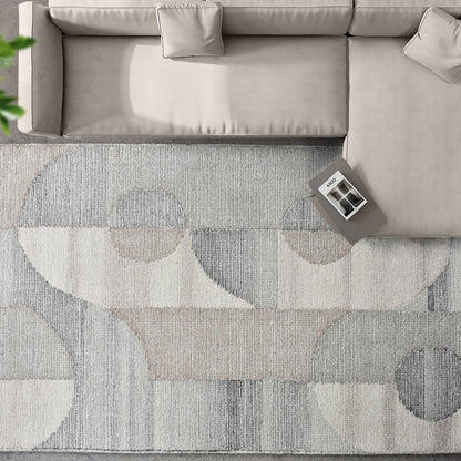 CUINI RUG - IVORY/BEIGE/GREY - WOOL - HAND WOVEN, OVER TUFTED
