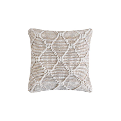 CALLIZTO CUSHION - JUTE/WOOL - NATURAL/IVORY - HANDWOVEN
