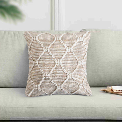 CALLIZTO CUSHION - JUTE/WOOL - NATURAL/IVORY - HANDWOVEN
