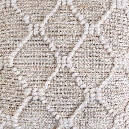 CALLIZTO CUSHION - JUTE/WOOL - NATURAL/IVORY - HANDWOVEN