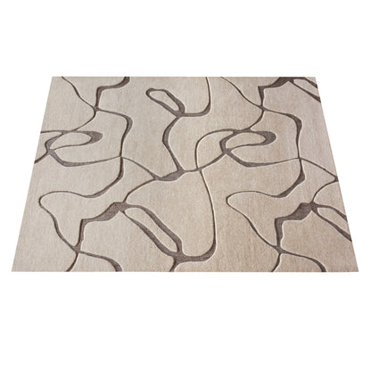 CLOVEZ RUG - LIGHT BEIGE/BROWN - HAND WOVEN/OVER TUFTED - WOOL