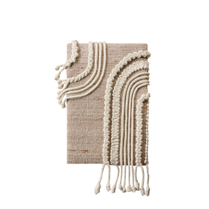 DARIN WALL ART AND LAMAS WALL ART - BEIGE-IVORY/IVORY - HAND WOVEN / OVER TUFTED - WOOL & MDF