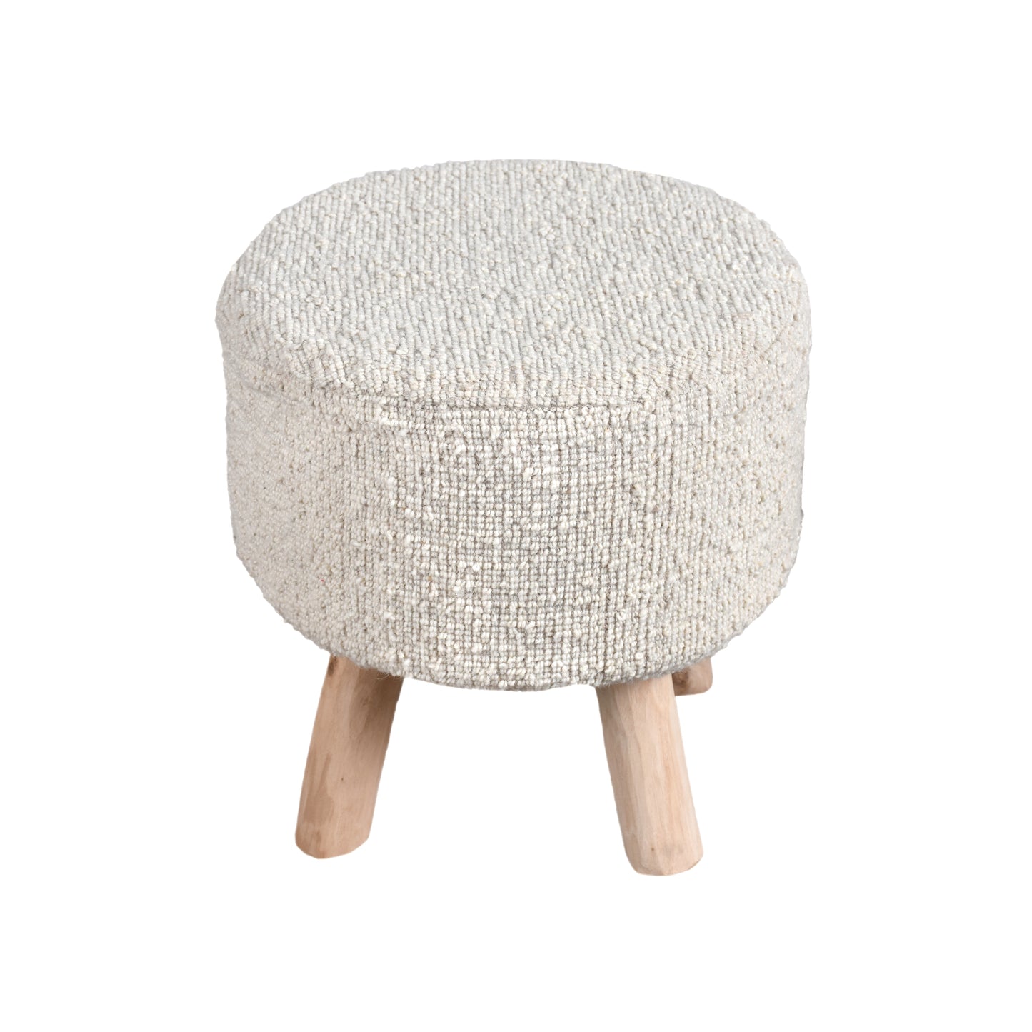 DARYA STOOL - IVORY - HAND WOVEN - WOOL
