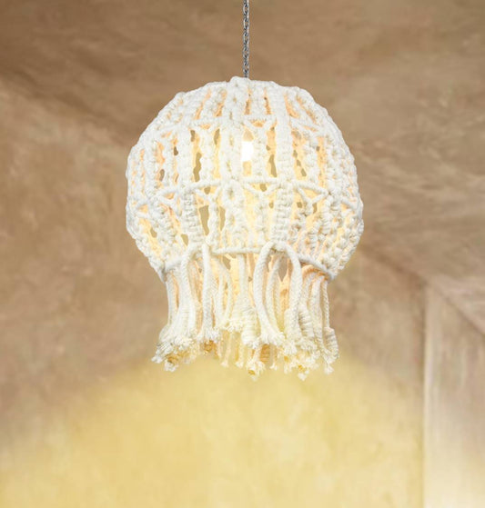 DAVAO LAMP - IVORY - HAND MADE - WOOL DORI