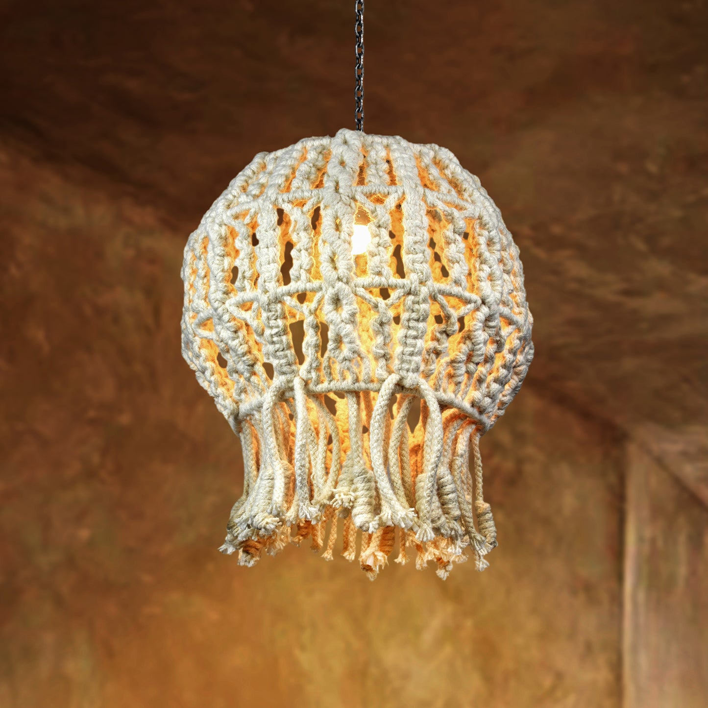 DAVAO LAMP - IVORY - HAND MADE - WOOL DORI