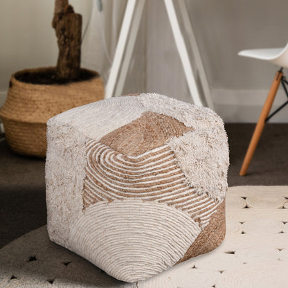DINSMORE POUF - JUTE/ WOOL/ COTTON SALVAGE