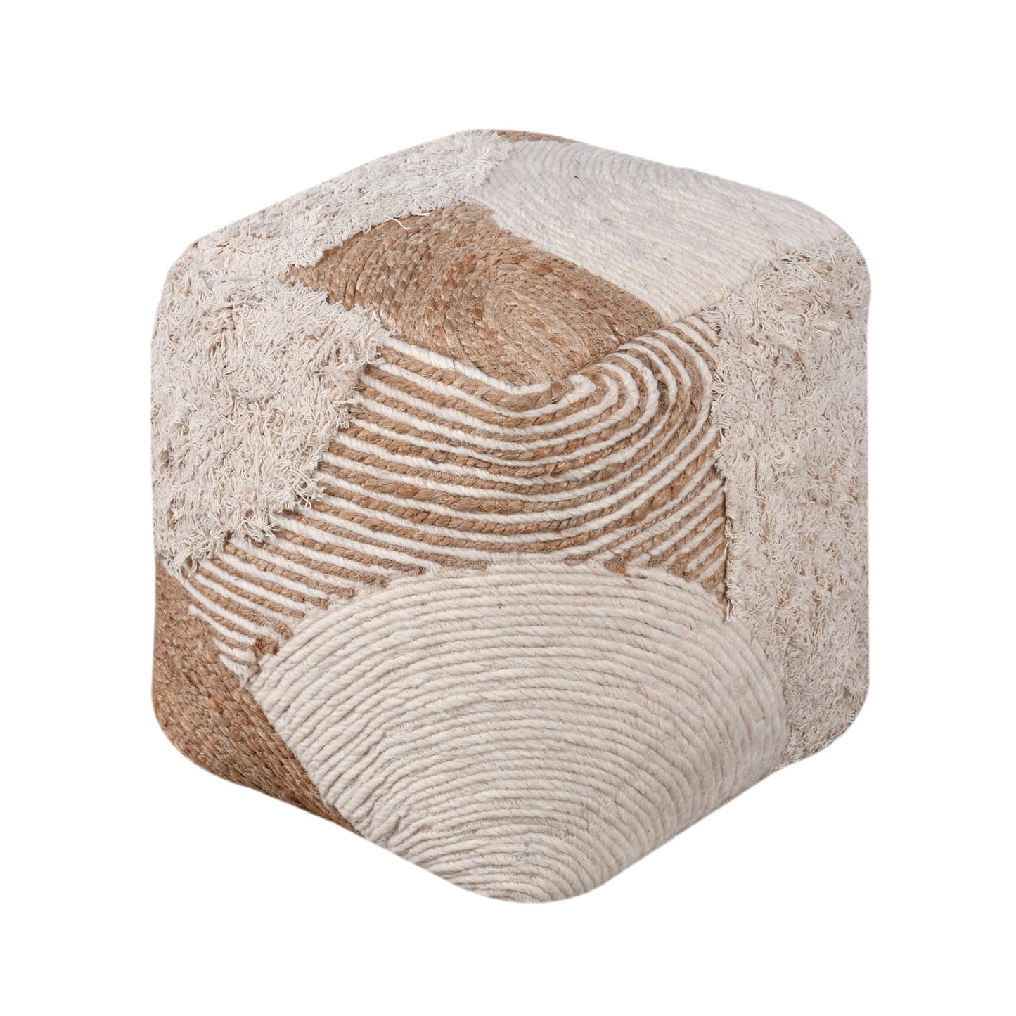DINSMORE POUF - JUTE/ WOOL/ COTTON SALVAGE