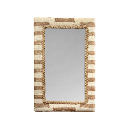 DJEBEL WALL MIRROR - NATURAL IVORY - HAND WOVEN - JUTE/COTTON & MDF