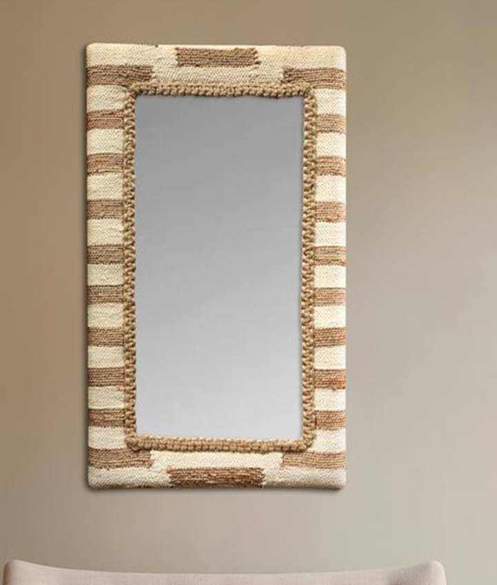 DJEBEL WALL MIRROR - NATURAL IVORY - HAND WOVEN - JUTE/COTTON & MDF