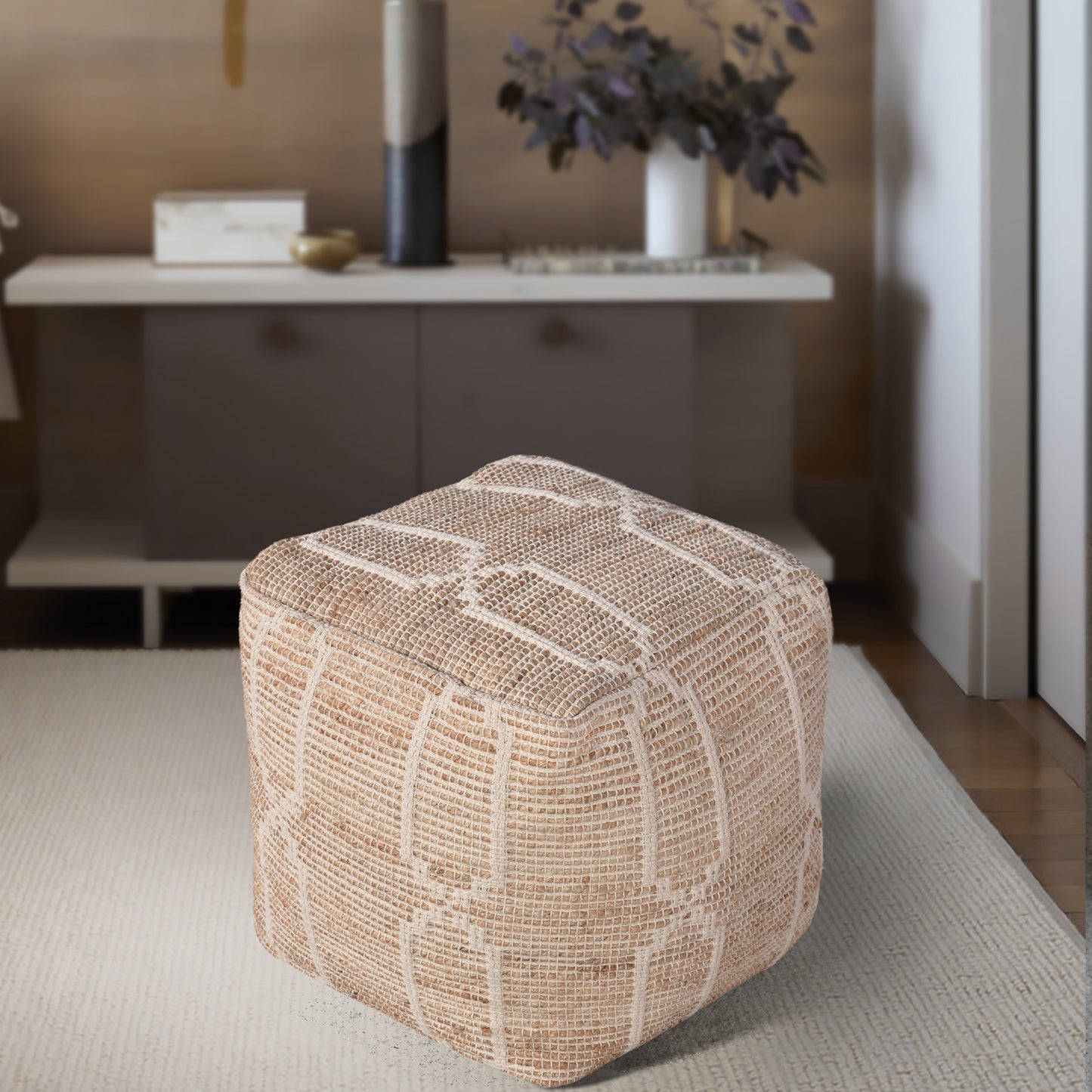 DRESDEN POUF - JUTE/ COTTON