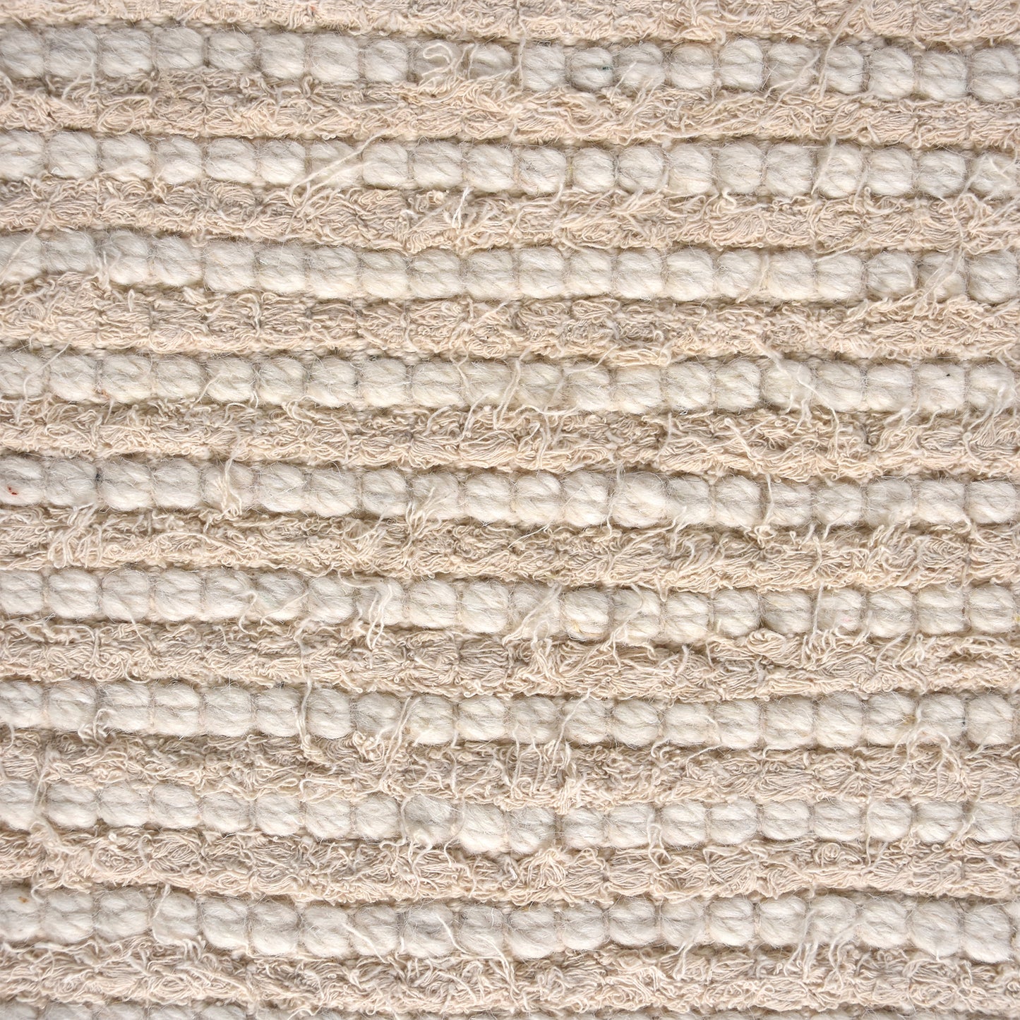 DRYSDALE RUG - WOOL/COTTON SALVAGE - IVORY - HAND WOVEN