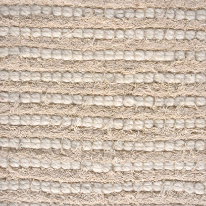 DRYSDALE RUG - WOOL/COTTON SALVAGE - IVORY - HAND WOVEN