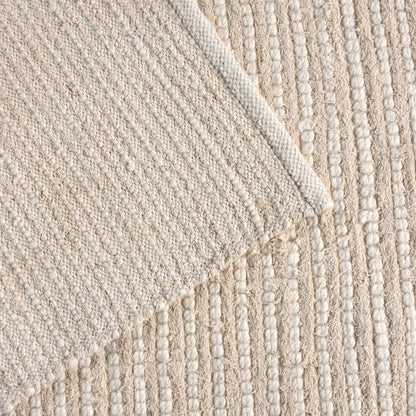 DRYSDALE RUG - WOOL/COTTON SALVAGE - IVORY - HAND WOVEN