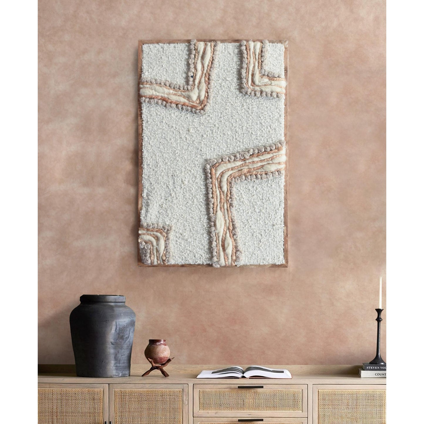 EIMEAR WALL ART AND EABHA WALL ART - IVORY/NATURAL - HANDMADE - WOOL/JUTE & MDF