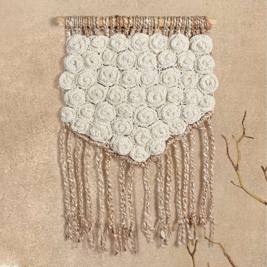 EMBLEY WALL HANGING - IVORY/NATURAL - HAND KNITTED - JUTE + NZ WOOL