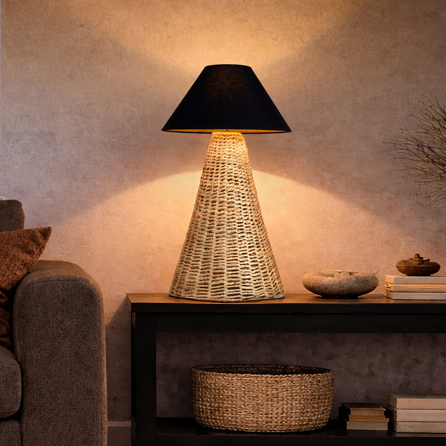 FELIX TABLE LAMP - NATURAL - HAND MADE - JUTE