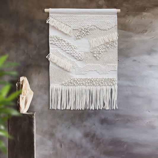 FONTEM WALL HANGING - IVORY - HAND WOVEN - WOOL