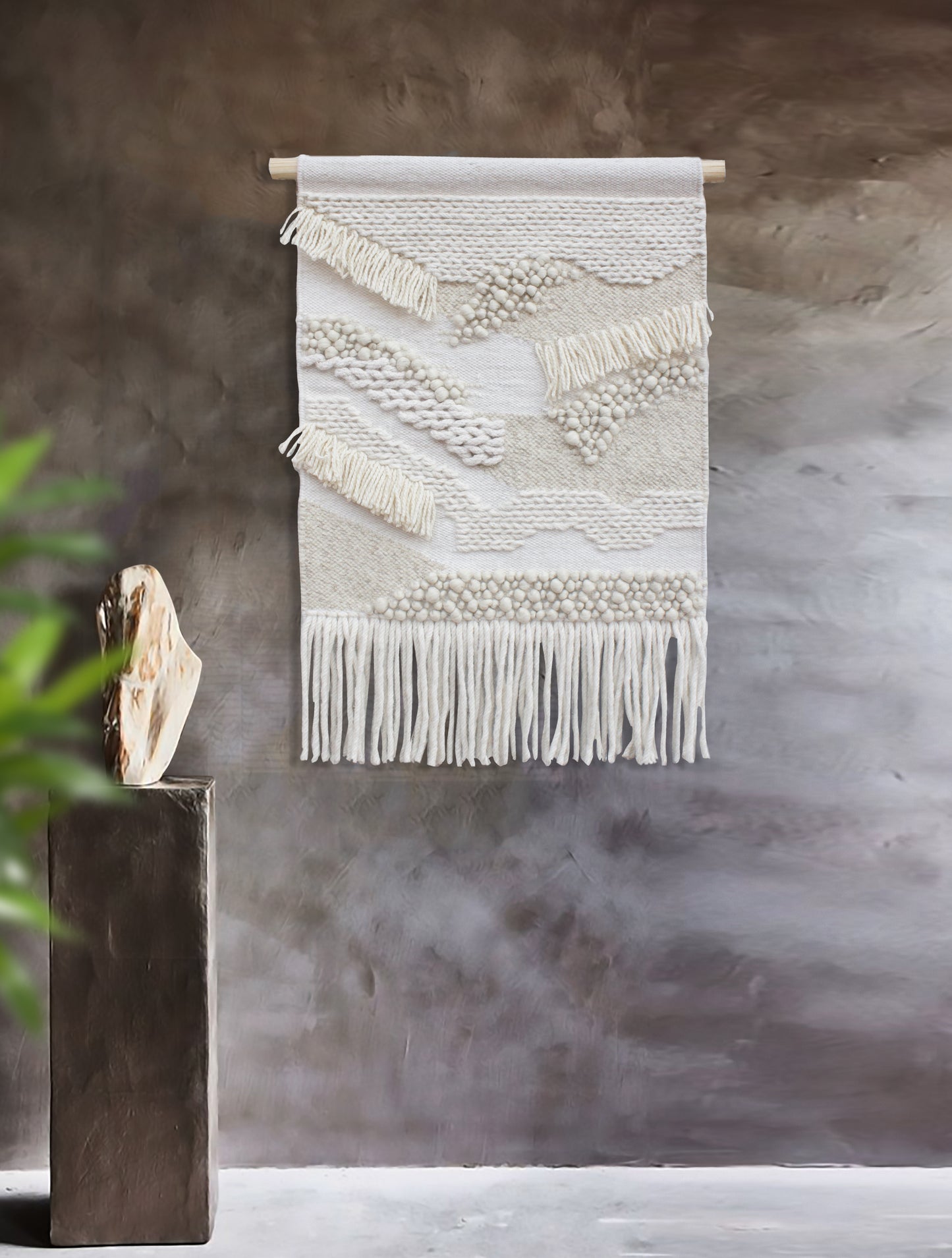 FONTEM WALL HANGING - IVORY - HAND WOVEN - WOOL