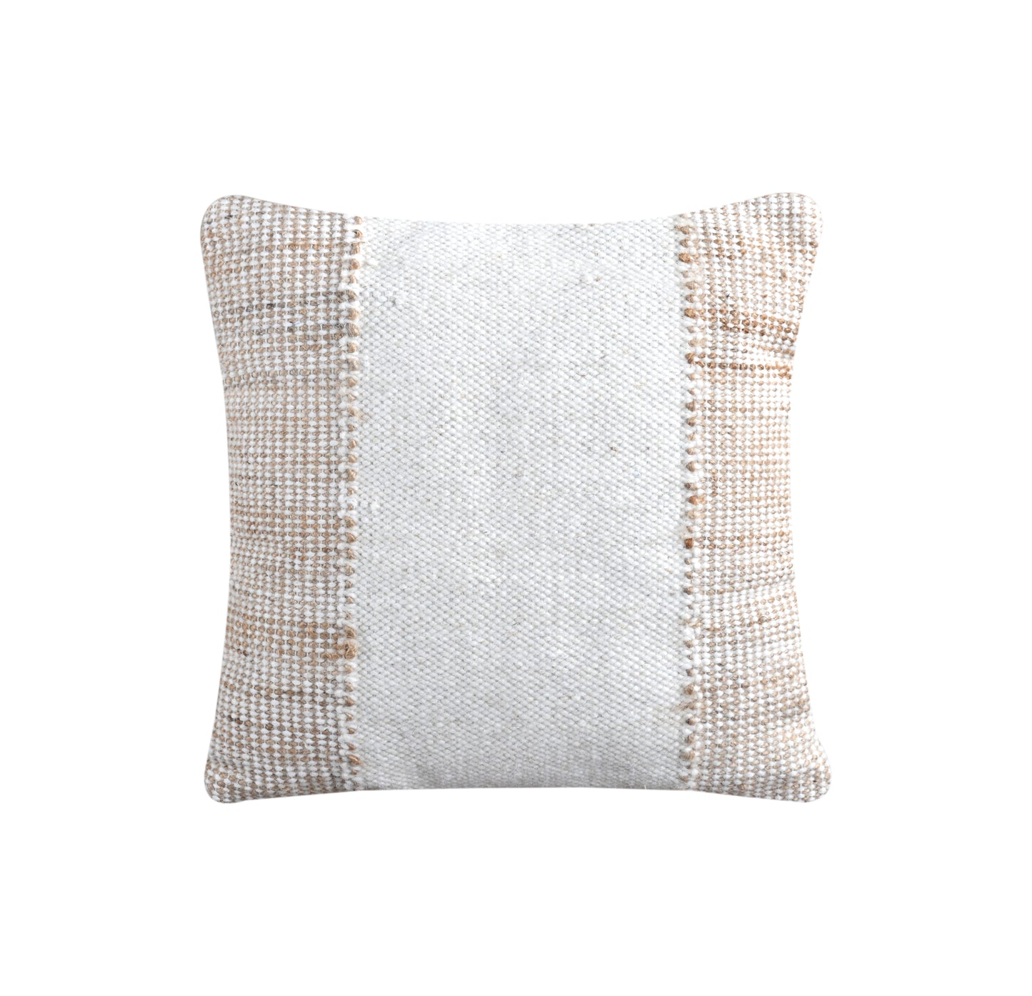 GAMBON CUSHION - JUTE/WOOL - IVORY/NATURAL - HANDWOVEN